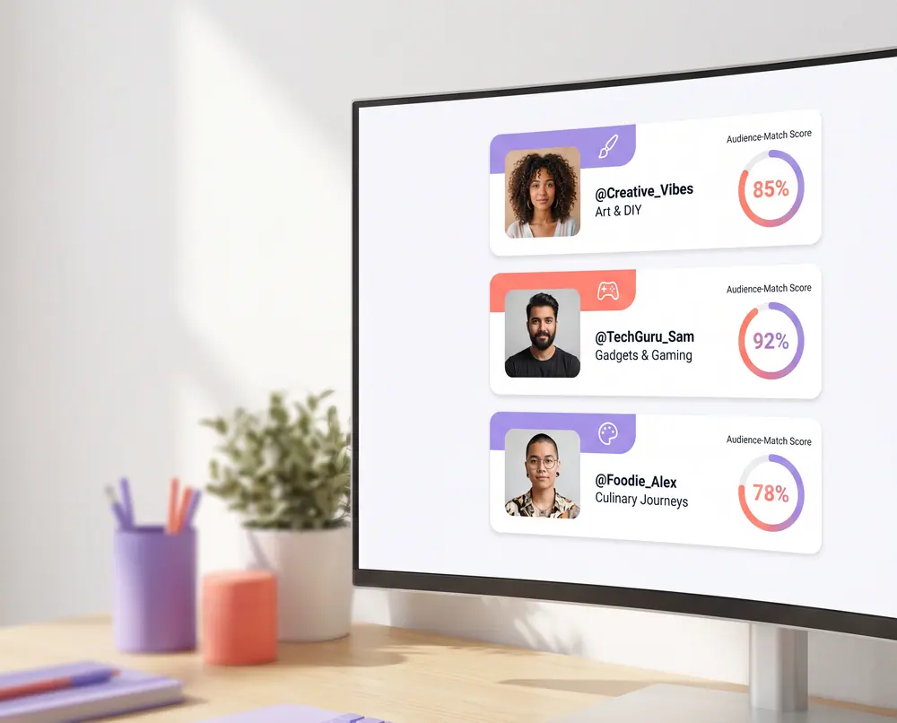 Creator eşleştirme ve kitle analizi ekranı